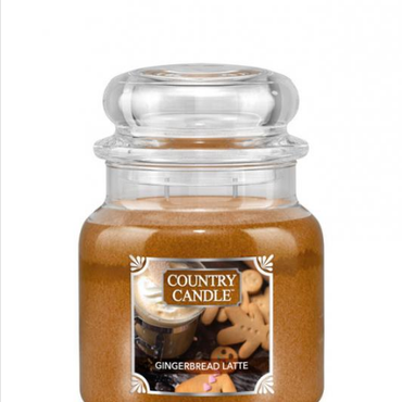  Country Candle - Gingerbread Latte - Średni słoik (453g) 2 knoty Świeca zapachowa
